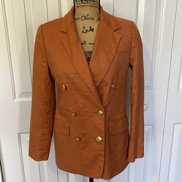 J. Crew Jackets & Blazers - J. Crew Orange Bristol Linen Blazer